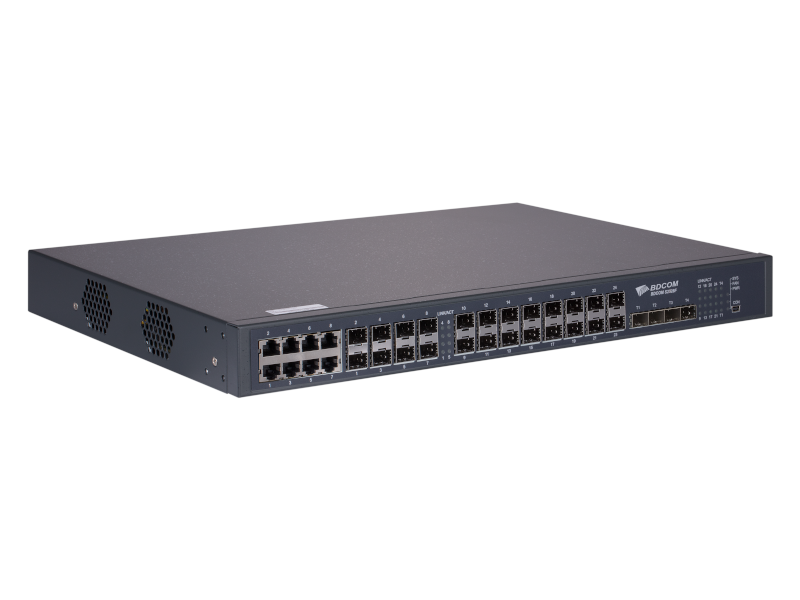 BDCOM S2928F - Switch 10G Manageable L2 with 16 SFP ports, 8 SFP combo and 4 SFP+ 10G
