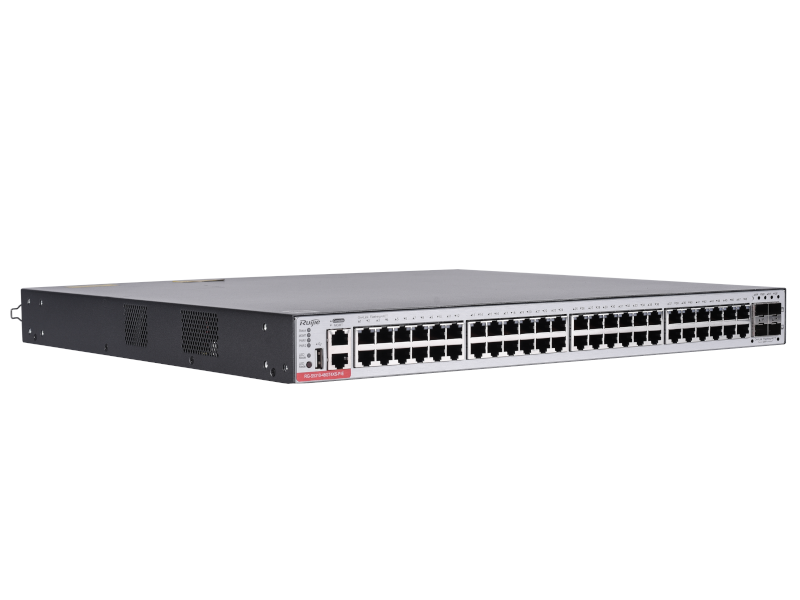Ruijie RG-S5310-48GT4XS-P-E - Switch gestionable L2/L3 de 48 puertos Gigabit y 4 puertos SFP. Cloud incluido.