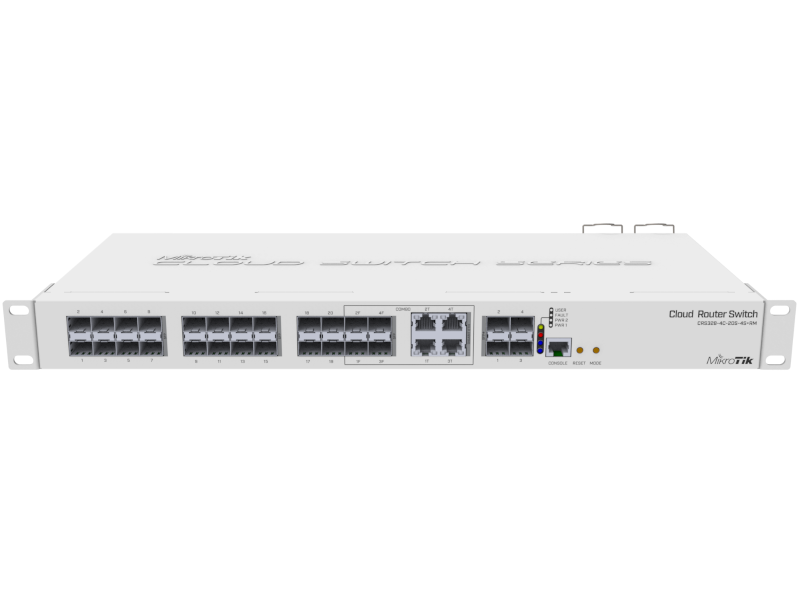 Mikrotik CRS328-4C-20S-4S+RM - Cloud Router Switch rack 4 puertos gigabit Combo, 20 SFP, 4 SFP+ 10G RouterOS L5